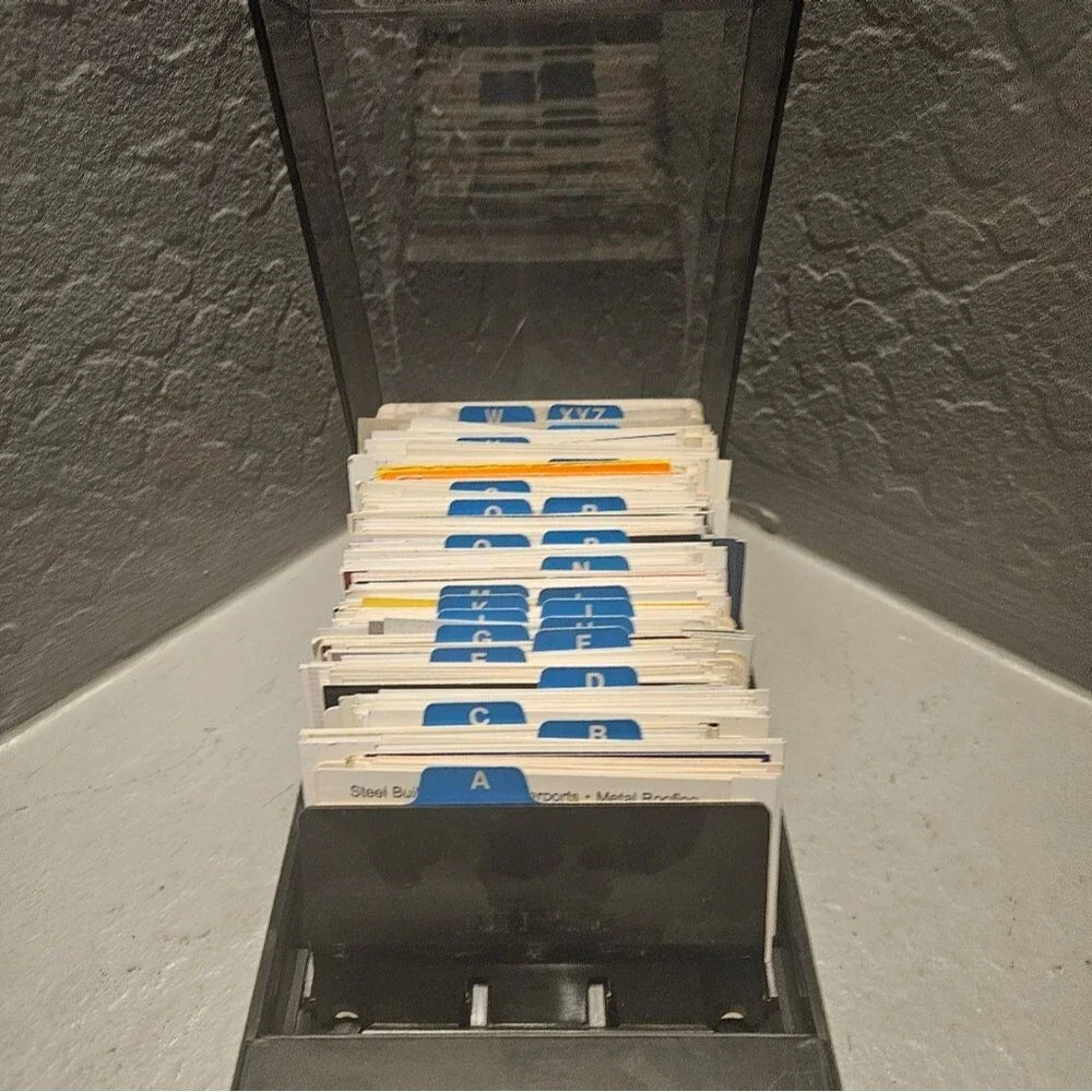 Original Rolodex with Original Business Cards Smoky Top 8
